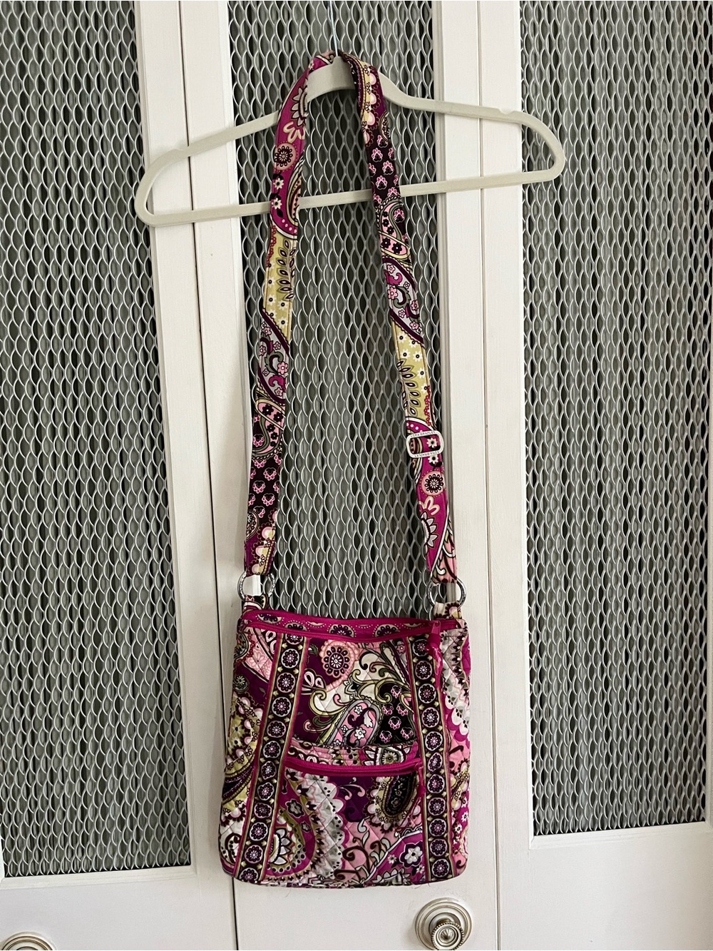 Vera Bradley Quilted Paisley Crossbody Shoulder Bag - Pink
